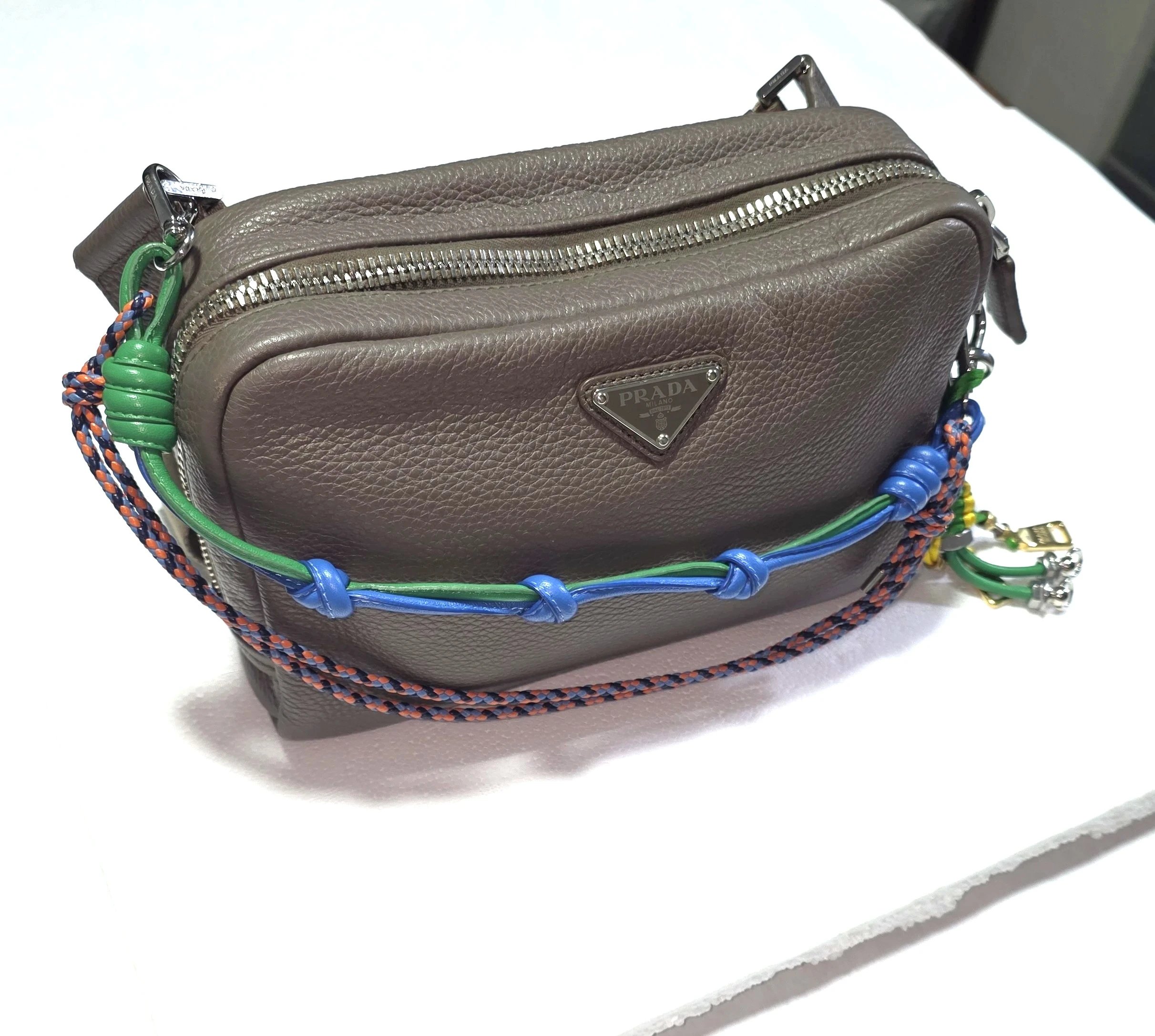 Prada Vitello Daino Charm Shoulder Bag