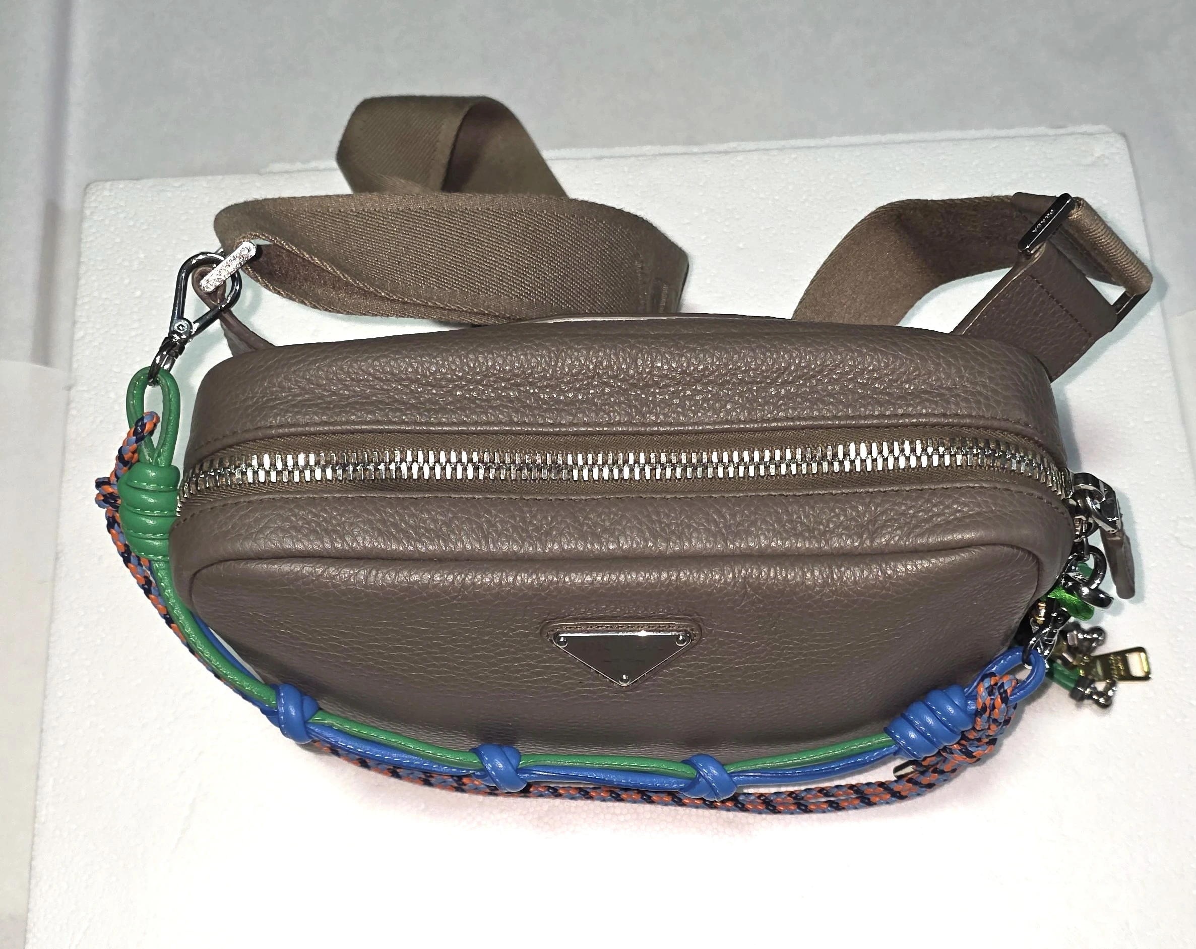 Prada Vitello Daino Charm Shoulder Bag