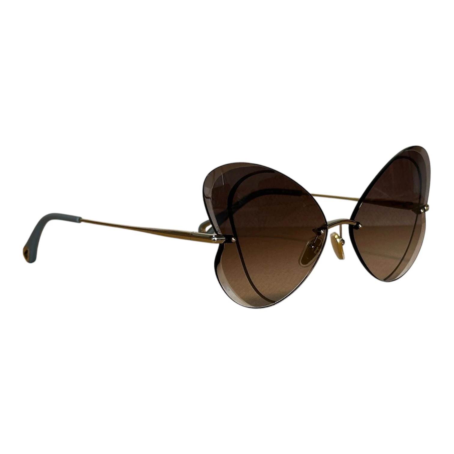 Chloe Semi-Rimless Metal Butterfly Sunglasses