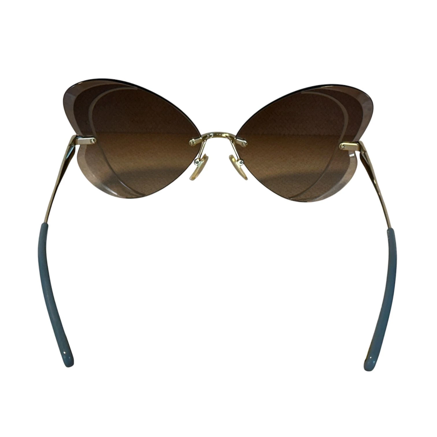 Chloe Semi-Rimless Metal Butterfly Sunglasses